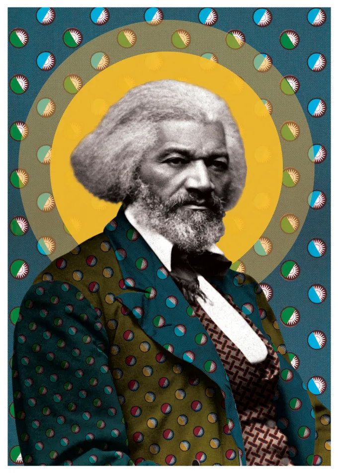 A Voice Heard Across a Nation — Frederick Douglass, circa 1879 shown at the selected relative print scale.