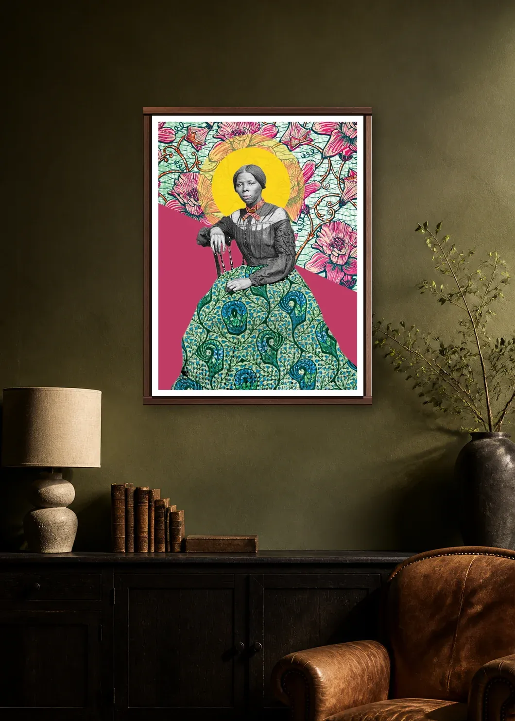 A Life in Freedom — Harriet Tubman, 1911 displayed in a styled interior.