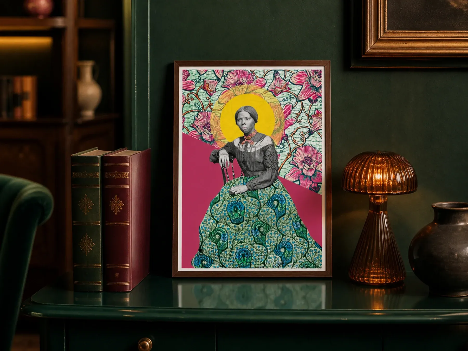 A Life in Freedom — Harriet Tubman, 1911 displayed in a styled interior.