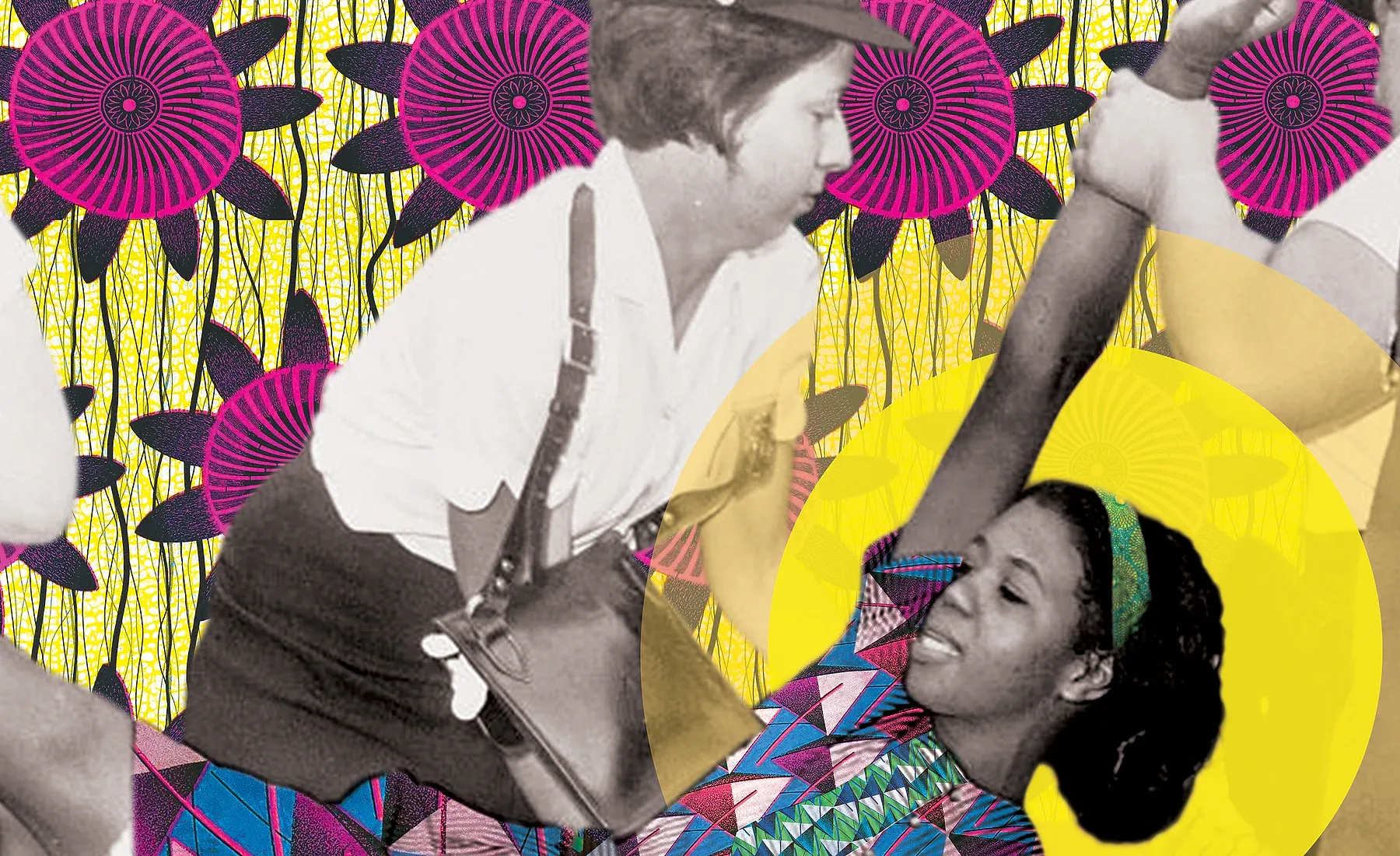 Artwork detail from Joy Won’t Be Moved — Juanita Sealy, Brooklyn, 1963, showing the collage’s pattern, colour and photographic texture.