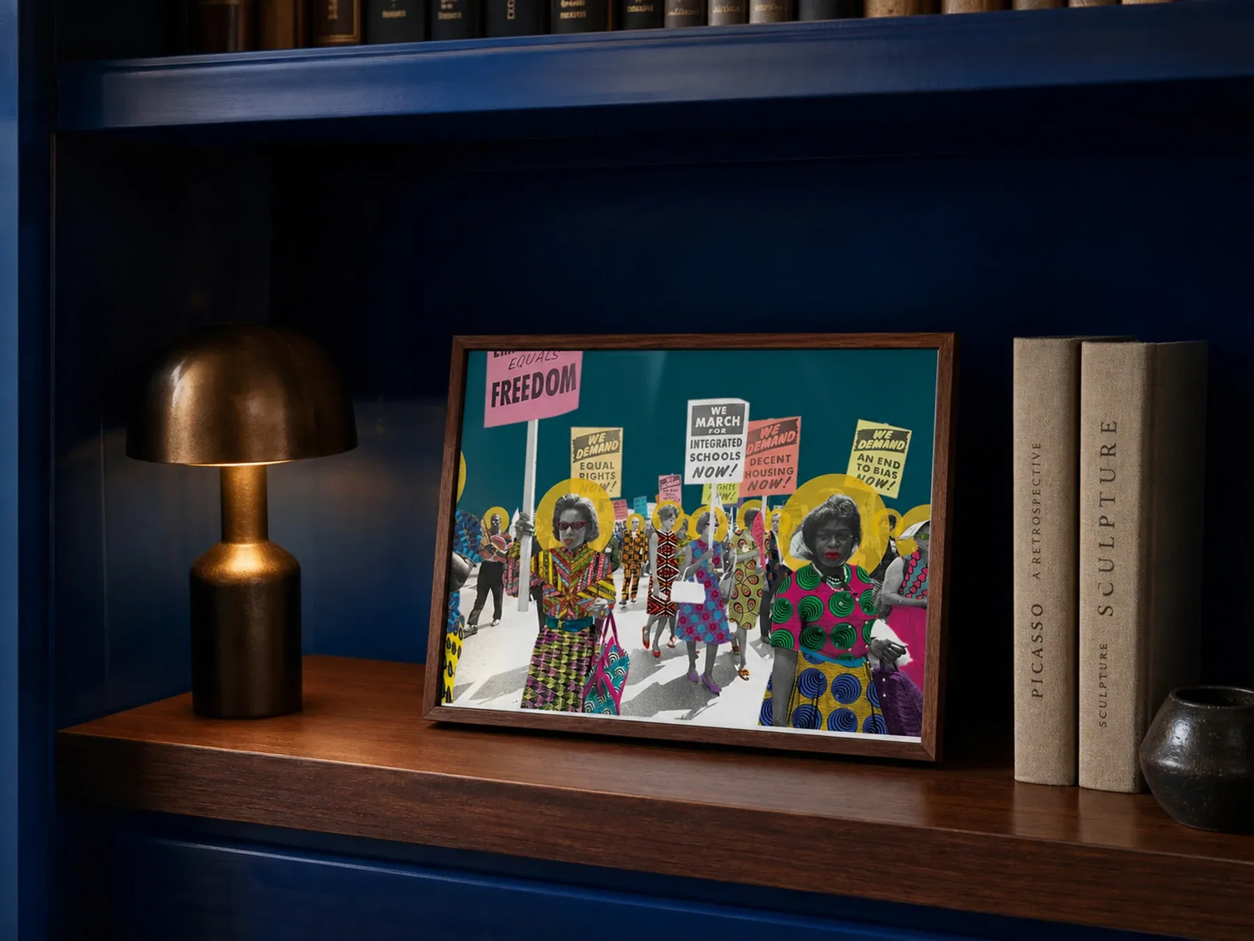 A Crowd Becomes a Chorus — March on Washington, 1963 displayed in a styled interior.
