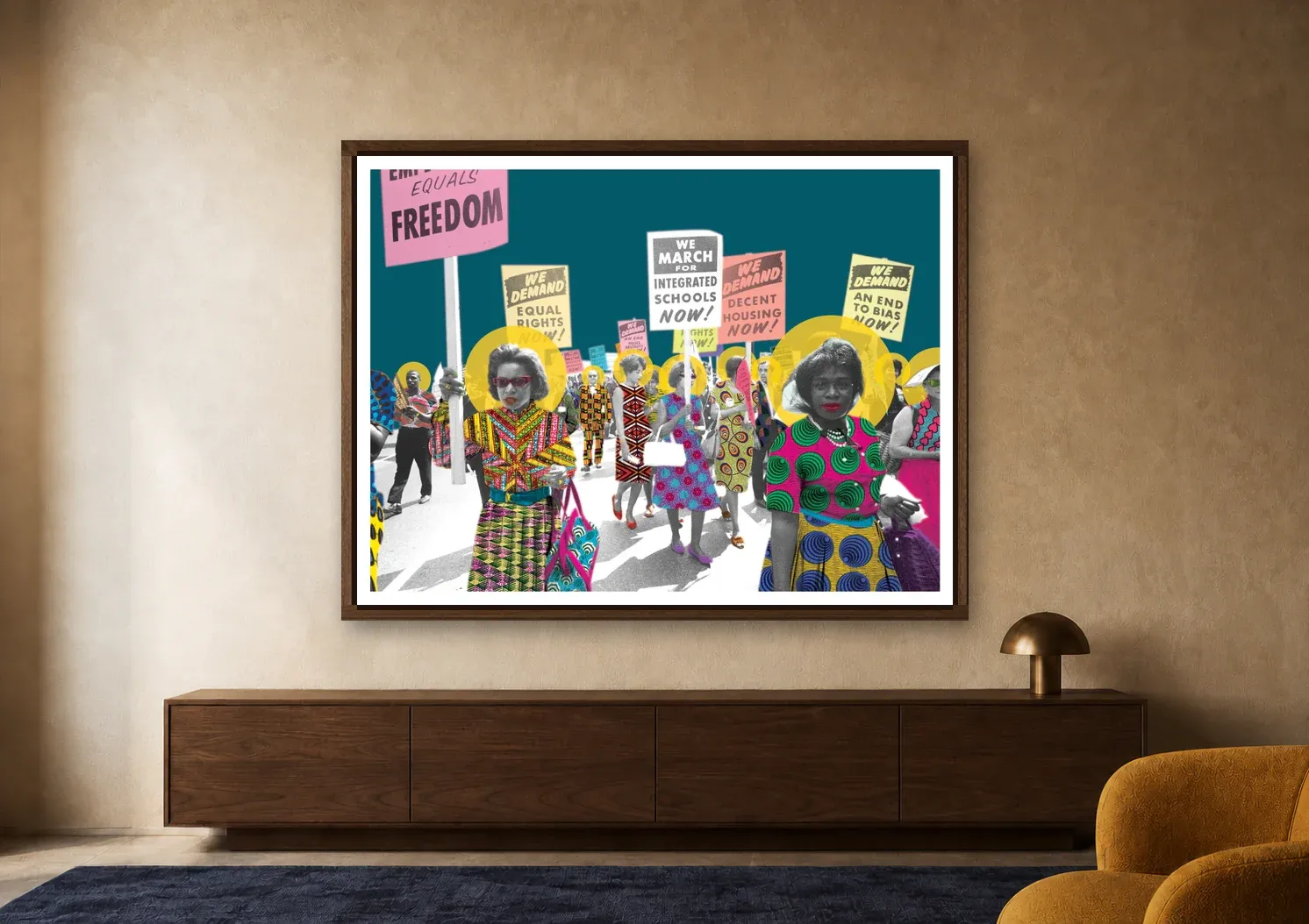 A Crowd Becomes a Chorus — March on Washington, 1963 displayed in a styled interior.