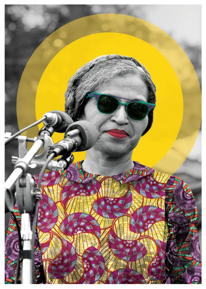 The Voice Continued — Rosa Parks, 1968 shown at the selected relative print scale.