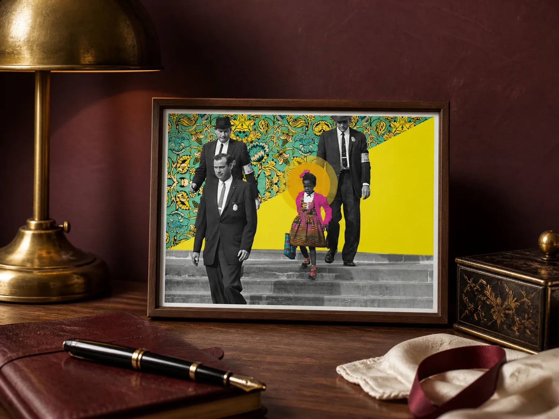 The Walk — Ruby Bridges, 1960 displayed in a styled interior.