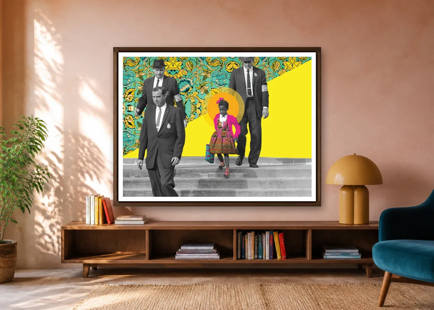 The Walk — Ruby Bridges, 1960 displayed in a styled interior.