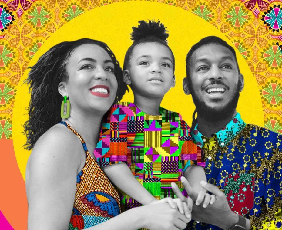 Detail of pattern and colour within a Frequency of Love commissioned family portrait.